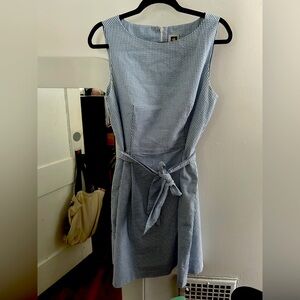 Blue Striped Sleeveless Dress